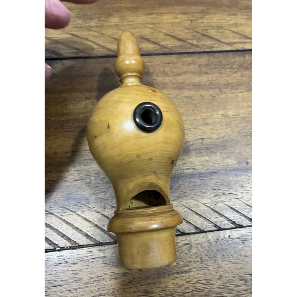 Turned Boxwood Bird Call Song Whistle Lure Treen Antique